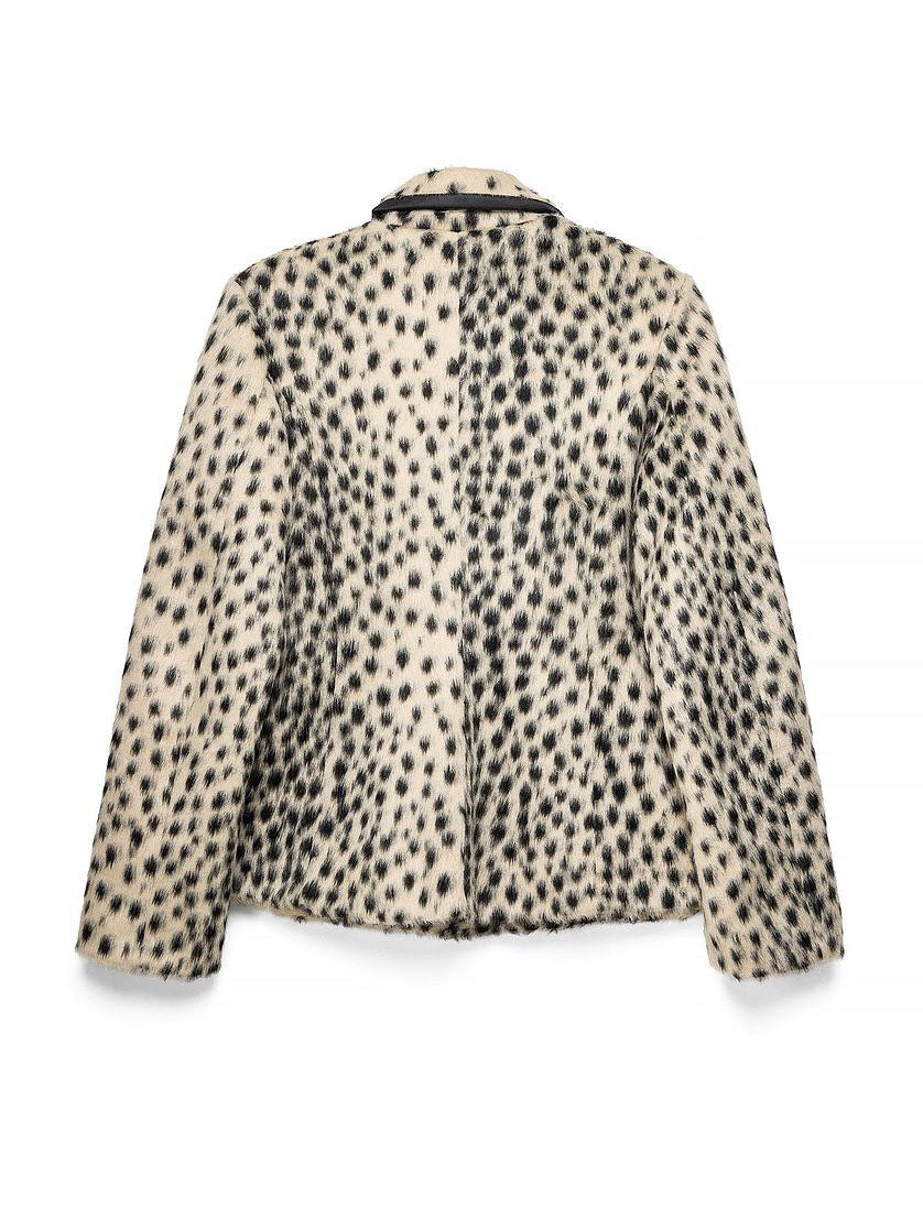 Printed Faux Fur Jacket