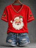 Women's Christmas Santa Claus Short-Sleeved T-Shirt