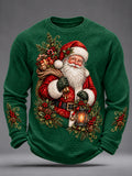 Men's Christmas Santa Claus Art  Waffle Long Sleeve T-Shirt