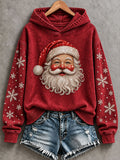 Women's Christmas Santa Print Regular Sweatshirt
