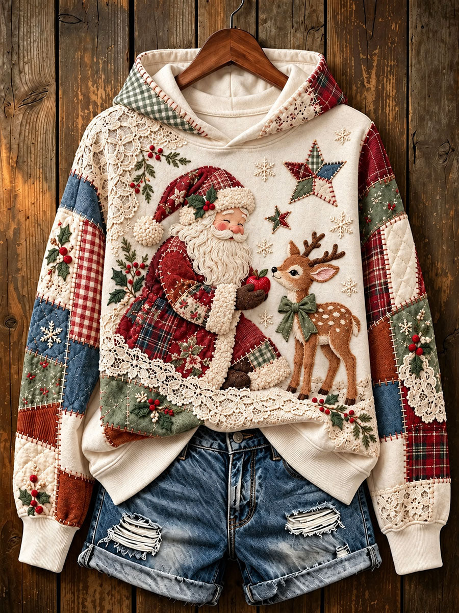 Women's Christmas Winter Santa Claus Deer Regular Sweatshirt