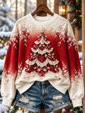 Women's Christmas Tree Art Print Sweatshirt