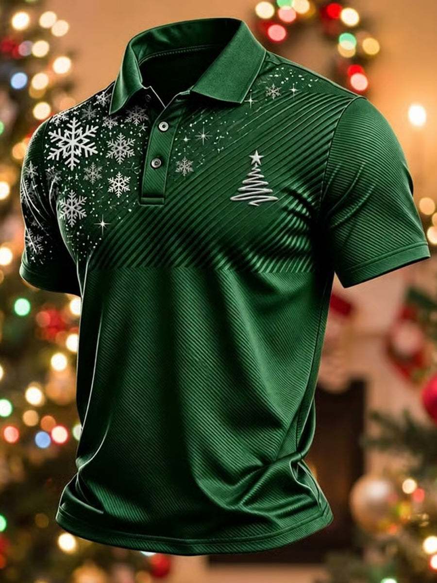 Men's Christmas Tree Art Print  Short Sleeve Top