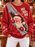 Women's Christmas Santa Claus printed Regular Sweatshirt