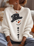 Women's Christmas Snowman Crew Neck Sweater
