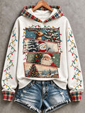 Women's Vintage Christmas Print Hoodie