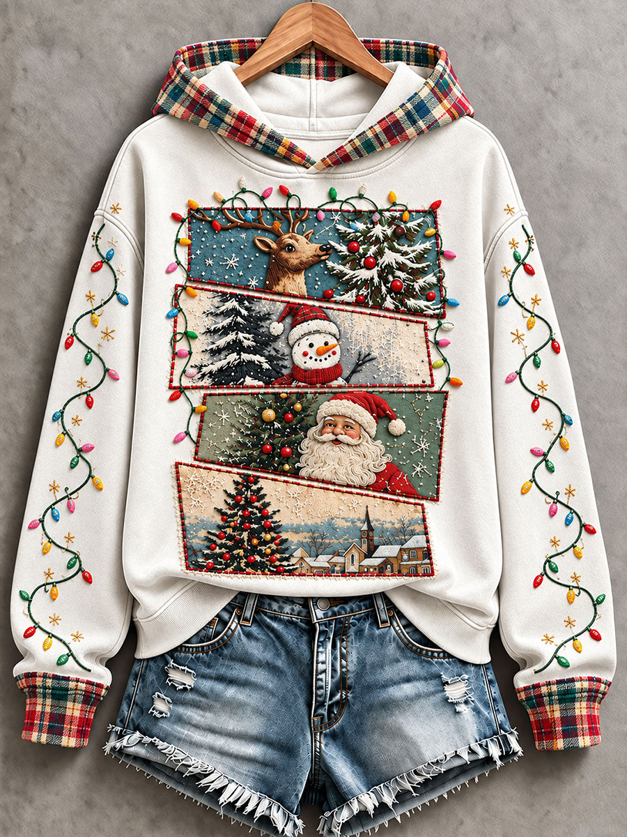 Women's Vintage Christmas Print Hoodie