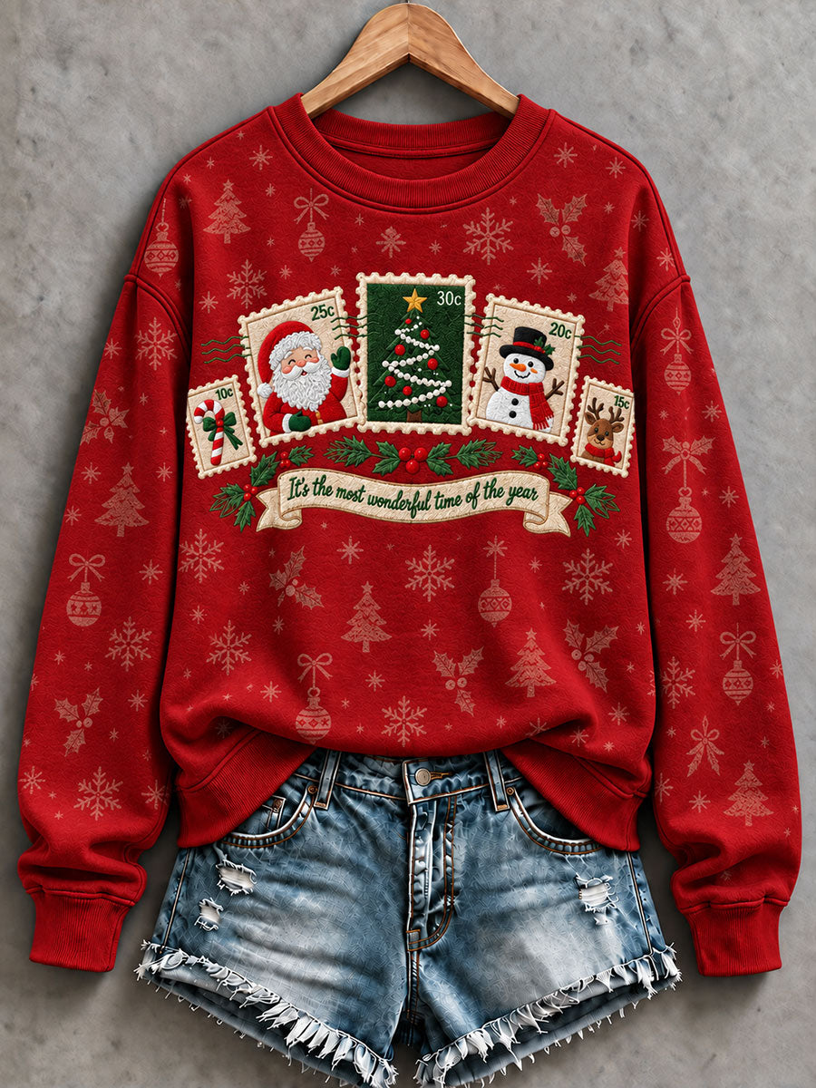 Women's "It's The Most Wonderful Time of the Year" Christmas Print Casual Sweatshirt