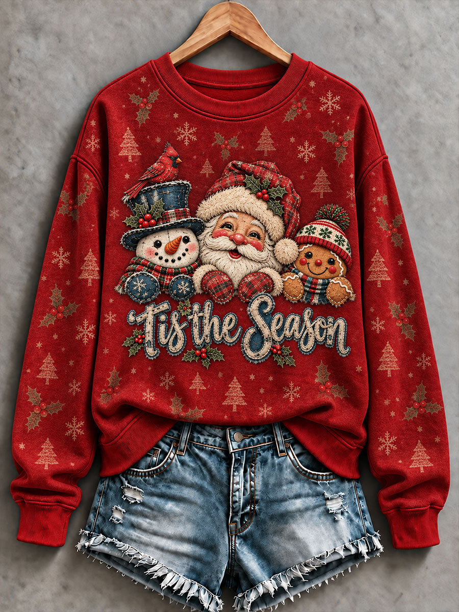 Women's Tis The Season Christmas Print Casual Sweatshirt