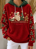 Women's "A Little Christmas Wonder" Christmas Print Flannel Hoodie