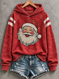 Women's Vintage Santa Claus Print Hoodies